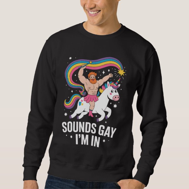 Moletom Gay de som Estou Vestindo saia Unicorn LGBTQ (Frente)
