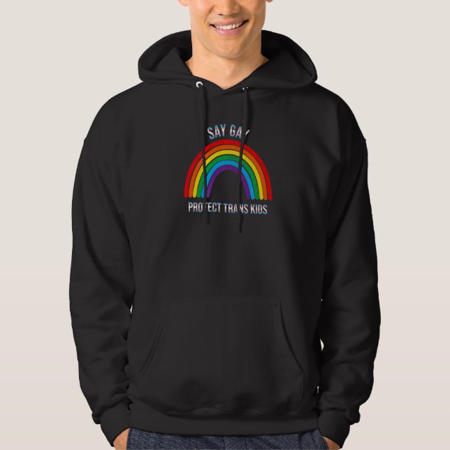 Moletom Gay do Arco-Íris de Retro-say Proteger Crianças Tr (Frente)