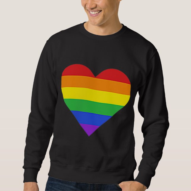 Moletom Gay do Orgulho LGBT Sutil com striping do arco-íri (Frente)