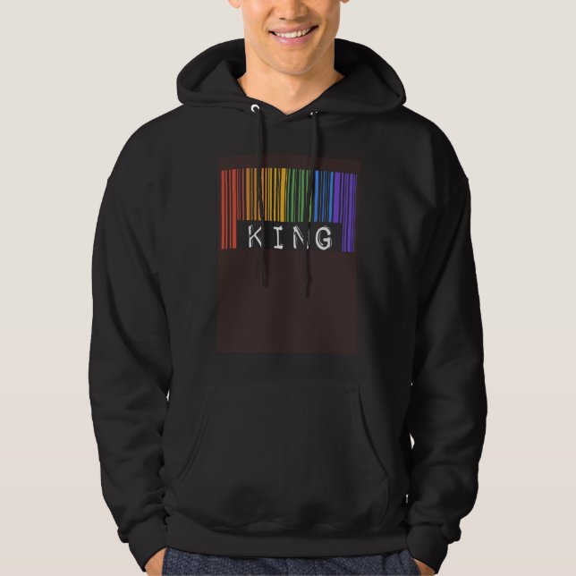 Moletom Gay King Barcode Trendy Queer Pride Flag Aesthetic (Frente)