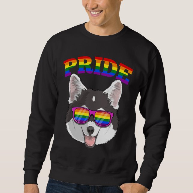 Moletom Gay Pride Pomsky Dog Husky Mixed Pomeranian With L (Frente)