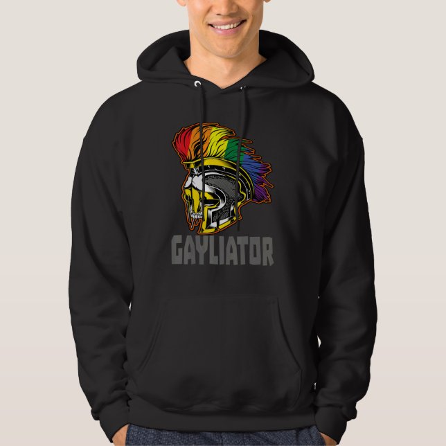 Moletom Gayliator Sword Fighter Helmet with Rainbow Feathe (Frente)