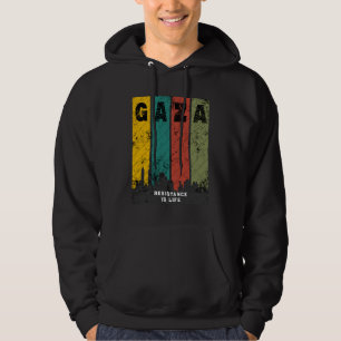 Moletom GAZA Vintage Distressed Hoodie   Solidariedade