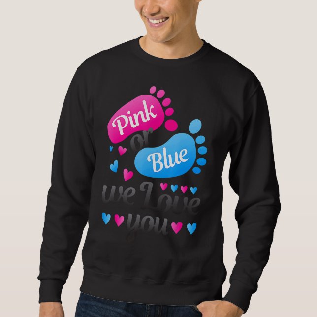 Moletom Gênero Revela Rosa Ou Azul Nós Te Amo Branco (Frente)