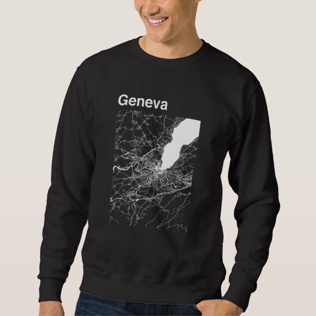 Moletom Geneva Switzerland Classic City Map Graphic (Frente)