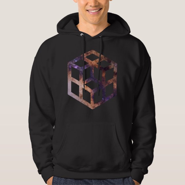 Moletom Geometria Astro da Grade de Cubo Espacial (Frente)