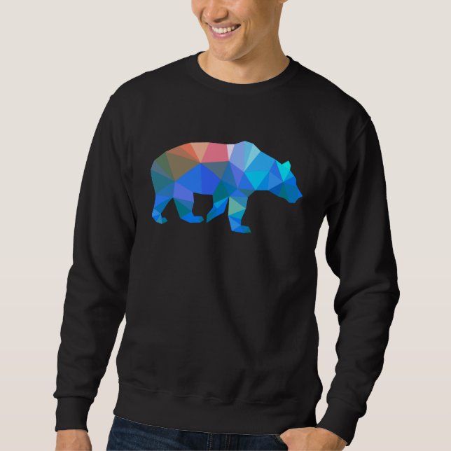 Moletom Geometric Bear Minimalist Animal Colorful (Frente)