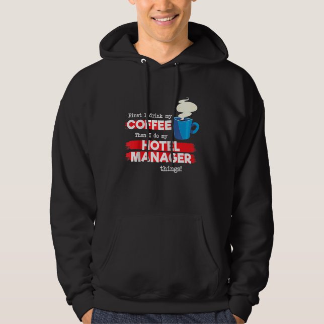 Moletom Gerente de Hotel & Apreciação de Café Frase Raglan (Frente)