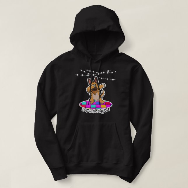 Moletom German Shepherd Dabbing Dare to be Different pet d (Frente do Design)