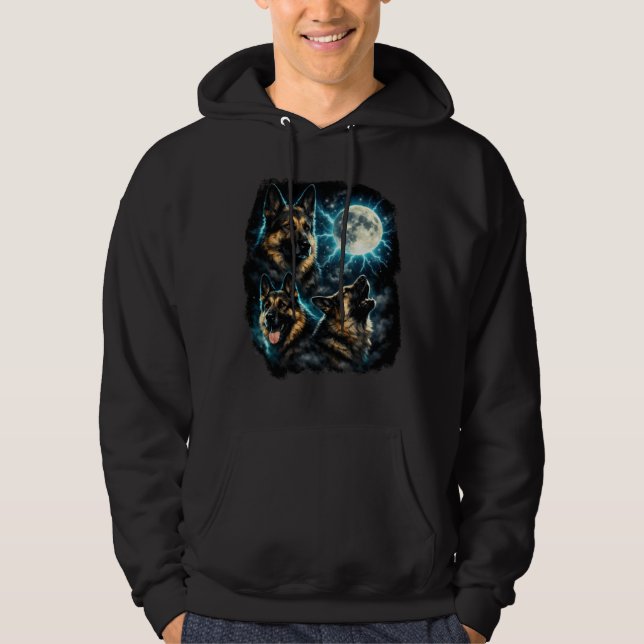 Moletom German shepherd dog  howling at the moon (Frente)