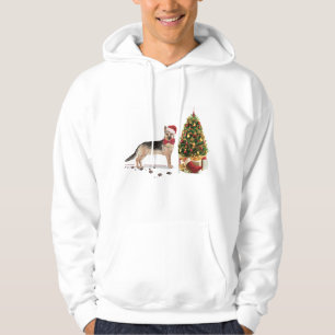 Moletom German shepherd Engraçado Cachorro de Natal com Ár