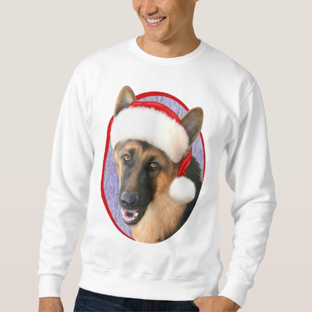 Moletom German shepherd Natal Santa Hat (Frente)