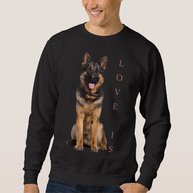 Moletom German shepherd Shepard Cachorro Mãe Pai Adorava P (Frente)