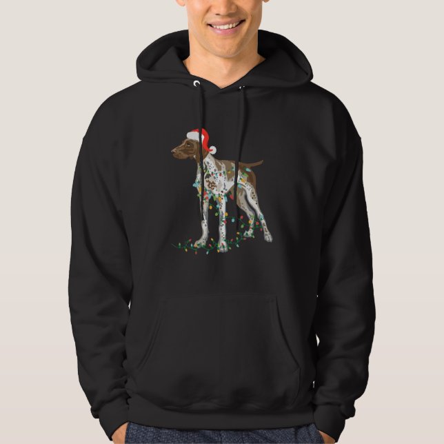 Moletom German Shorthaired Pointer Tangled In Christmas Li (Frente)