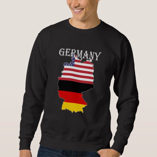 Moletom Germany Flag Map USA Ancestry Expatriate Expat (Frente)