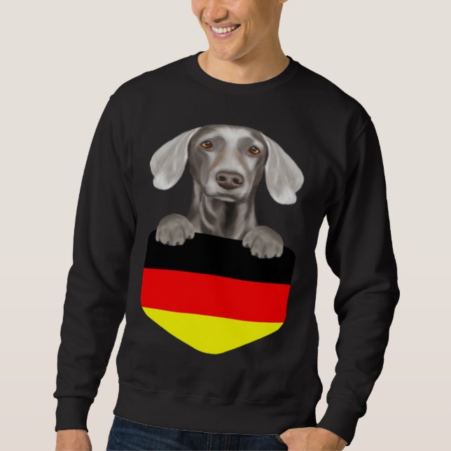 Moletom Germany Flag Weimaraner Dog In Pocket (Frente)