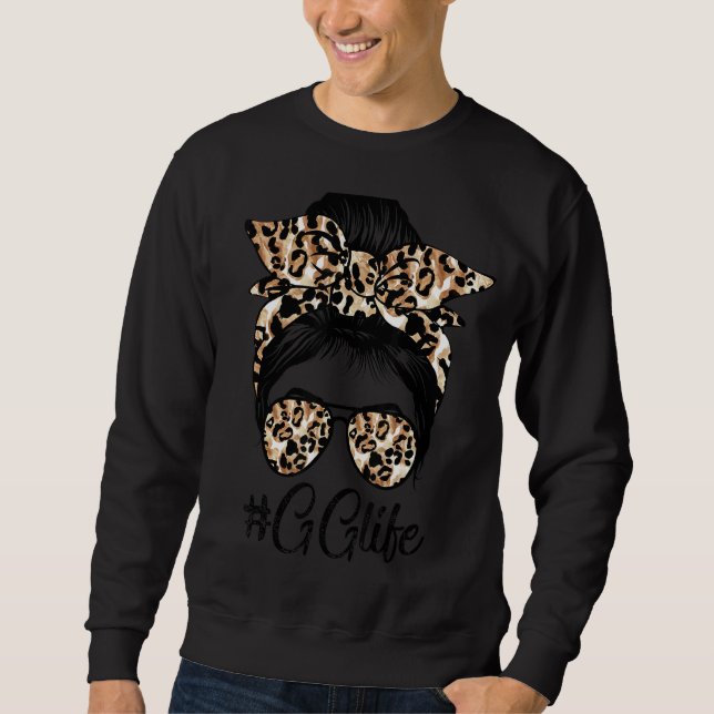 Moletom Gg Life Messaging Hair Bun Leopard Dia de as mães (Frente)