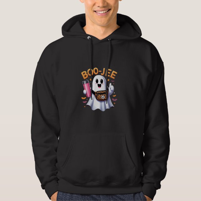 Moletom Ghost Bonito Boo-Jee Spooky Fantasma Rosa Hallowee (Frente)