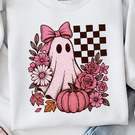 Moletom Ghost Girl retrorada cor-de-rosa com Arco Hallowee