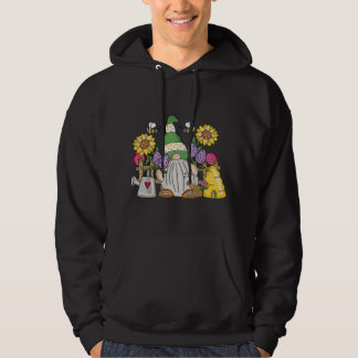 Moletom Gif de Gnomo de Jardim de Flores Fofo com Abelhas 