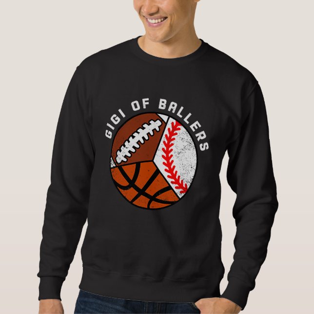 Moletom Gigi Of Ballers Baseball Basketball Football Gigi (Frente)