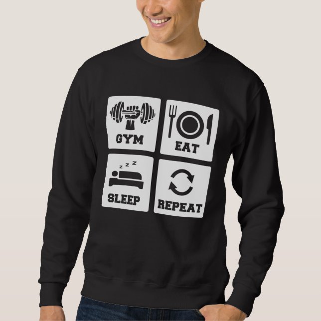 Moletom Gim impresso comer dormir repetir fitness comer do (Frente)
