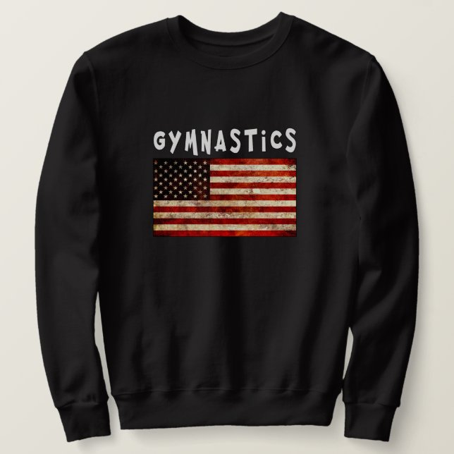 Moletom Ginástica Grunge Americana Bandeira EUA (Frente do Design)