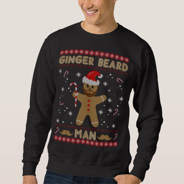 Moletom Ginger Beard Man Engraçado Gingerpão Feio Natal (Frente)