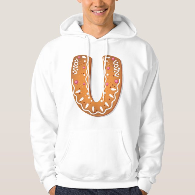 Moletom Gingerbread Letter U Monogram Holiday Cookie (Frente)
