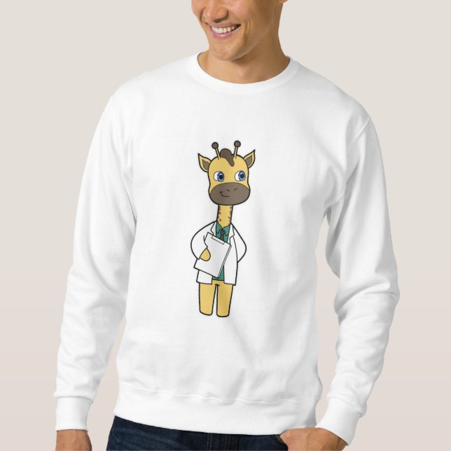 Moletom Girafa como Doutor com Notepad (Frente)