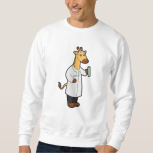 Moletom Girafa como Médica com Tubo de Ensaio