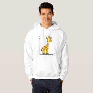 Moletom Girafa de Cartoon Bonita no Eixo X-Y da Matemática