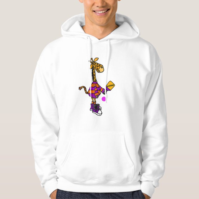 Moletom Girafa Engraçada Jogando Pickleball (Frente)