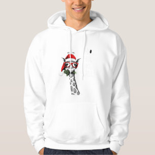 Moletom Girafa Fofa Com Chapéu de Papai Noel Feliz Natal G