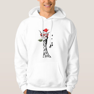 Moletom Girafa Fofa Com Chapéu de Papai Noel Feliz Natal G