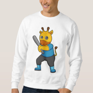 Moletom Girafa no beisebol com taco de beisebol