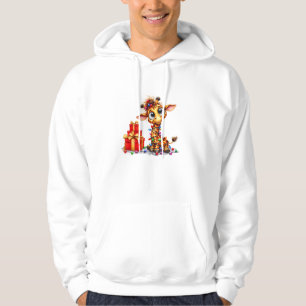 Moletom Girafas bonitas de Natal Luzes de Natal Girafa de