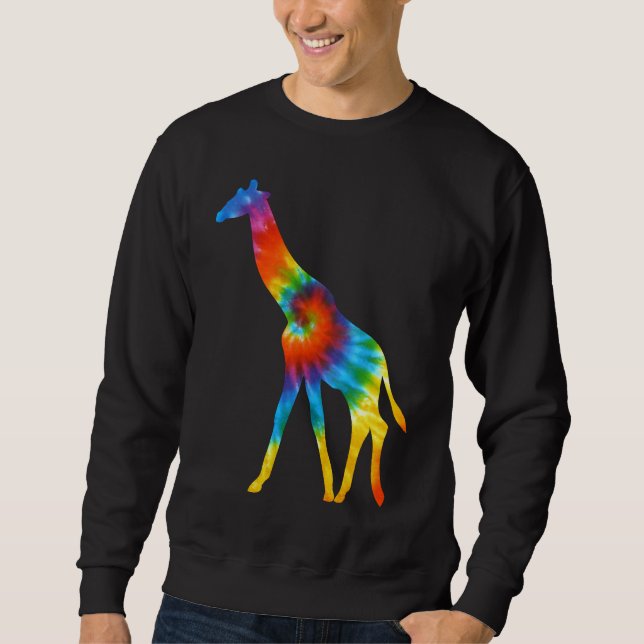 Moletom Giraffe Animals Tie Dye Retro Rainbow Trippy Hippi (Frente)