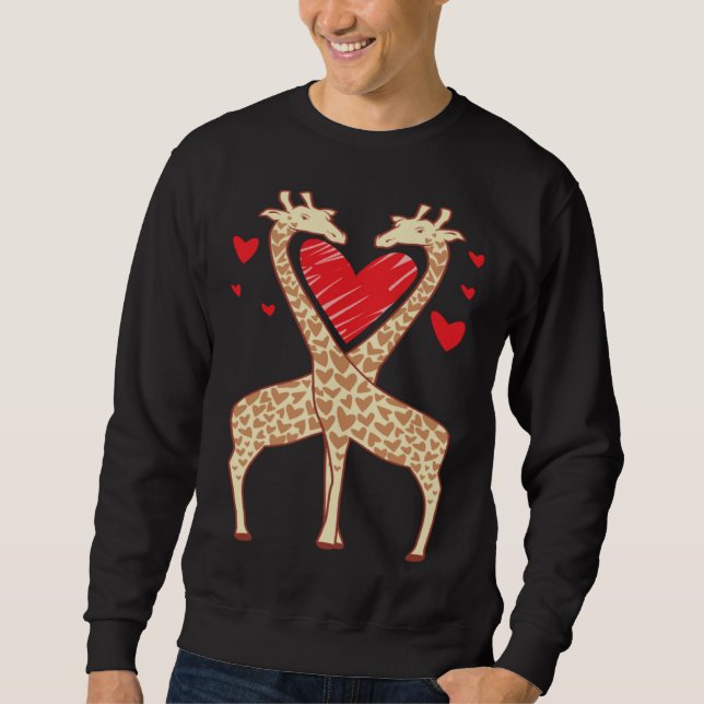 Moletom Giraffe Love with Red Hearts (Frente)