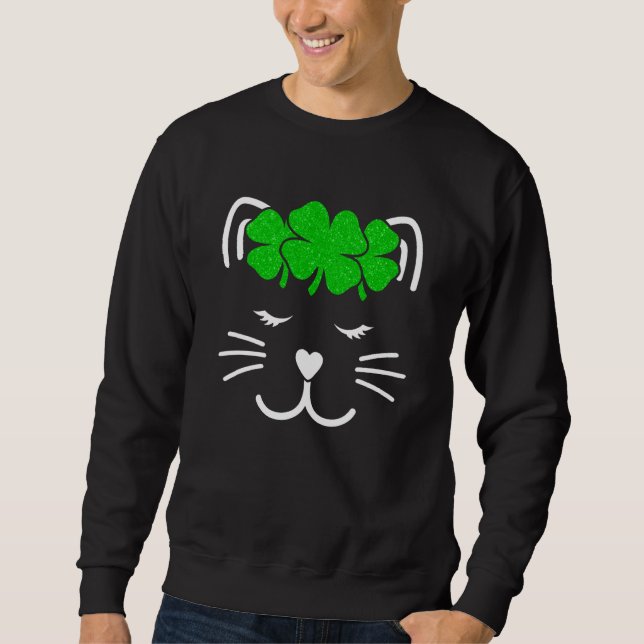 Moletom Girl St Patricks Cute St Patricks Day Cat St Patri (Frente)