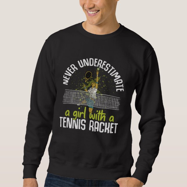 Moletom Girl With Tennis Racket  Sports Player Coach Graph (Frente)