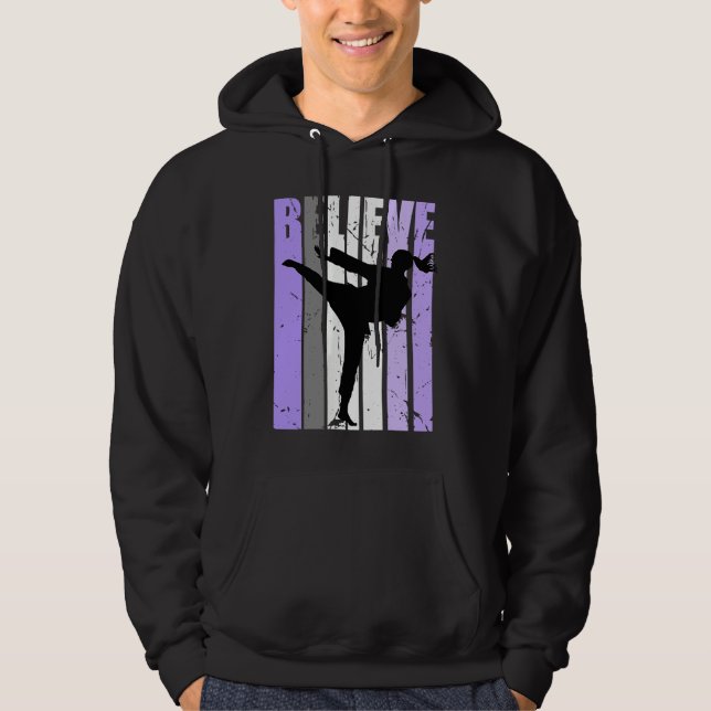 Moletom Girls Purple Distressed Believe Karate Girl Black  (Frente)