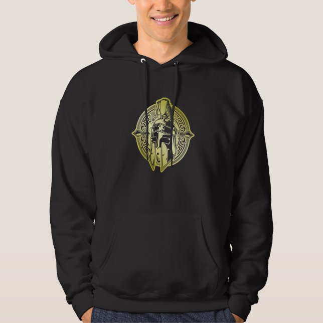 Moletom Giro Grego-Espartano Grego-Dourado Helmet (Frente)