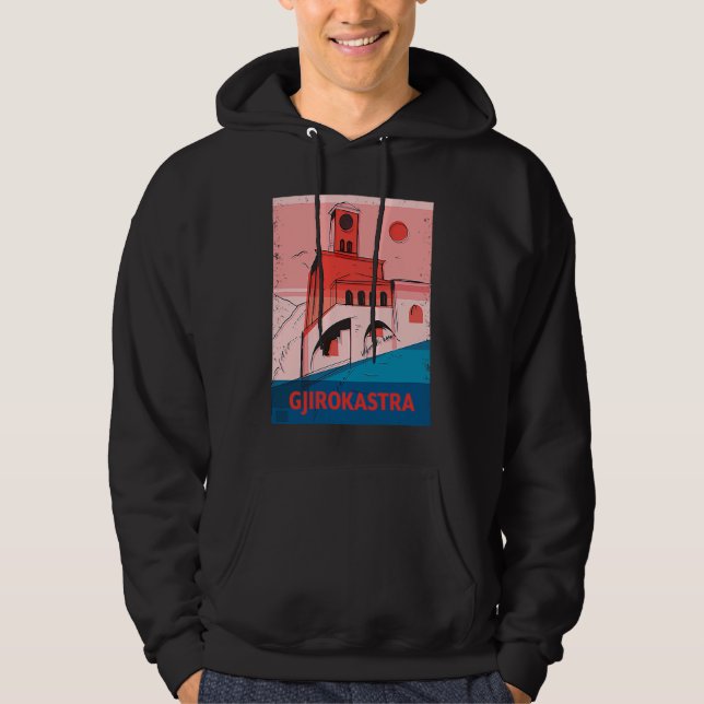 Moletom Gjirokastra Albania City Skyline Silhouette Outlin (Frente)