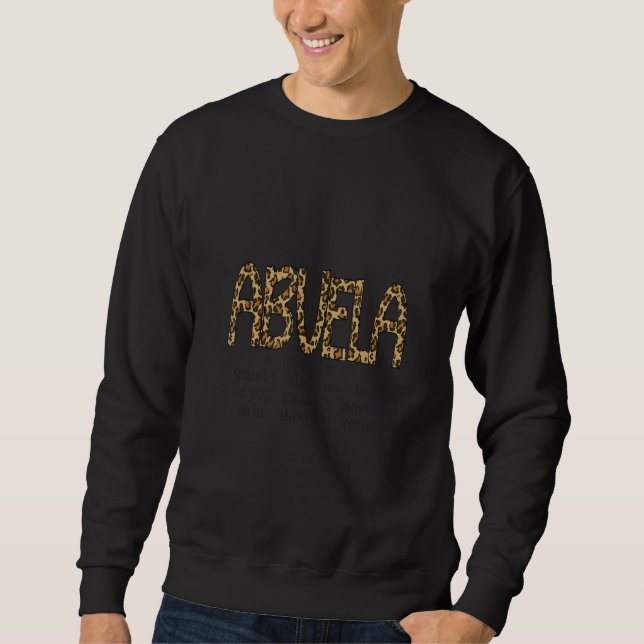 Moletom Glam Glamorous Abuela Meme Leopard Texto impresso (Frente)