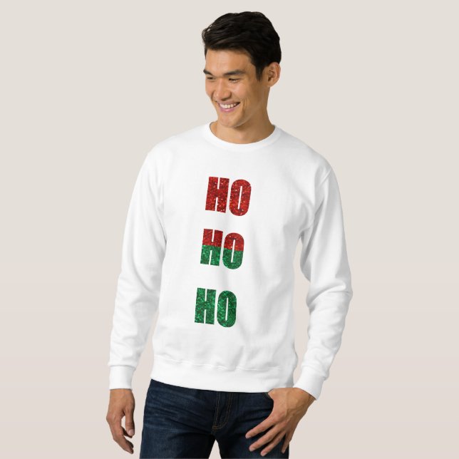 Moletom glitter ho ho mens sweatshirt (Frente Completa)