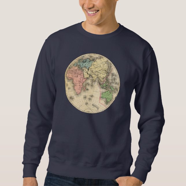 Moletom Globo de Mapa Mundial retro vintage (Frente)