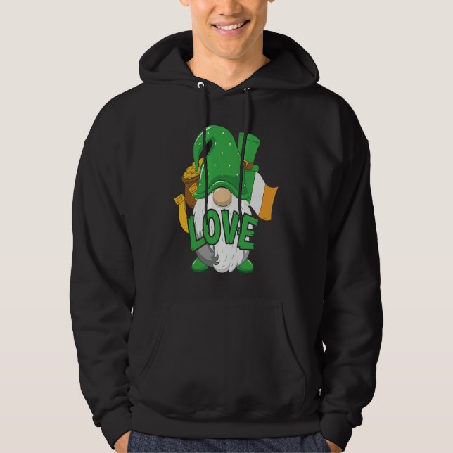 Moletom Gnome St Patricks Day Love Irish Flag Saint Patric (Frente)