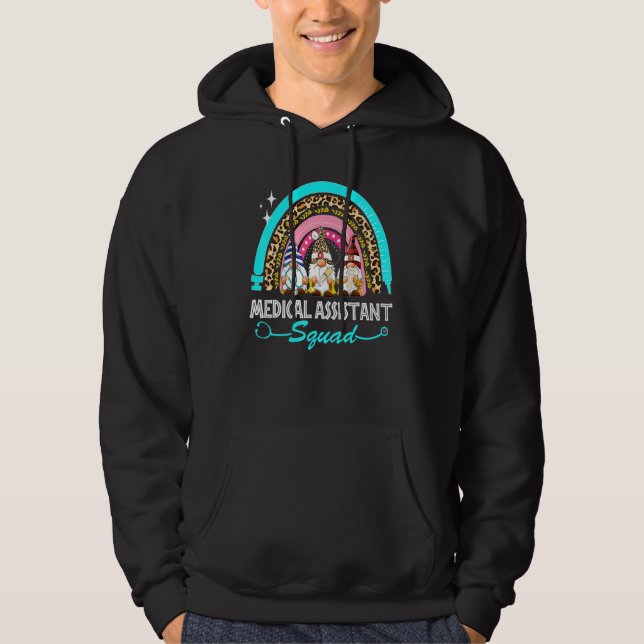 Moletom Gnomies Assistente Médico Leopard Rainbow Nurse Da (Frente)