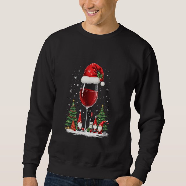 Moletom gnomo de vidro de vinho de Natal (Frente)